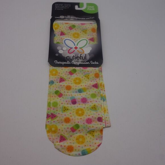 NEW Cutieful Therapeutic Compression Socks Fits Sizes 5-11 Summer Treats Popsic - Picture 2 of 5